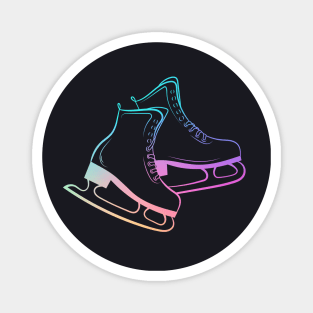 Ice Skates Figure Skating Rainbow Magnet